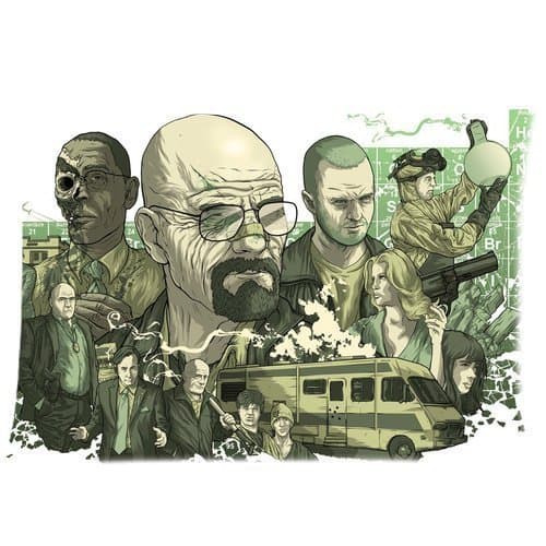 Breaking Bad Cartoon Comic Custom Design Pillowcase Pillow Sham Queen Size Pillow Cushion Case Cover Two Sides Printed 20x36 Inches