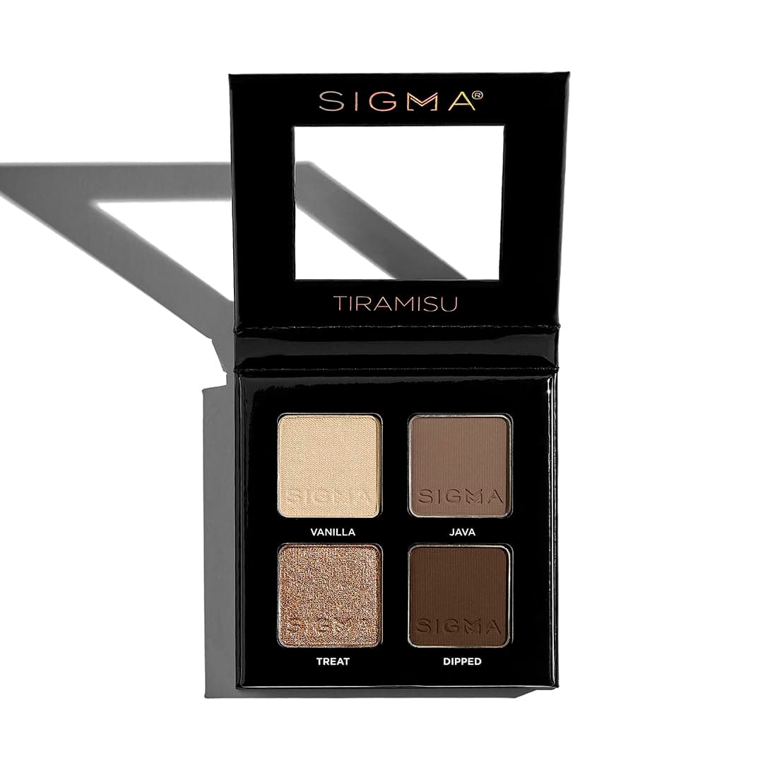 Quad Eyeshadow Palette – Makeup Eyeshadow Quad with a Buttery Soft Formula and Buildable, Blendable Shades for a Flawless Eye Look, Designed for All Day Wear (Tiramisu)