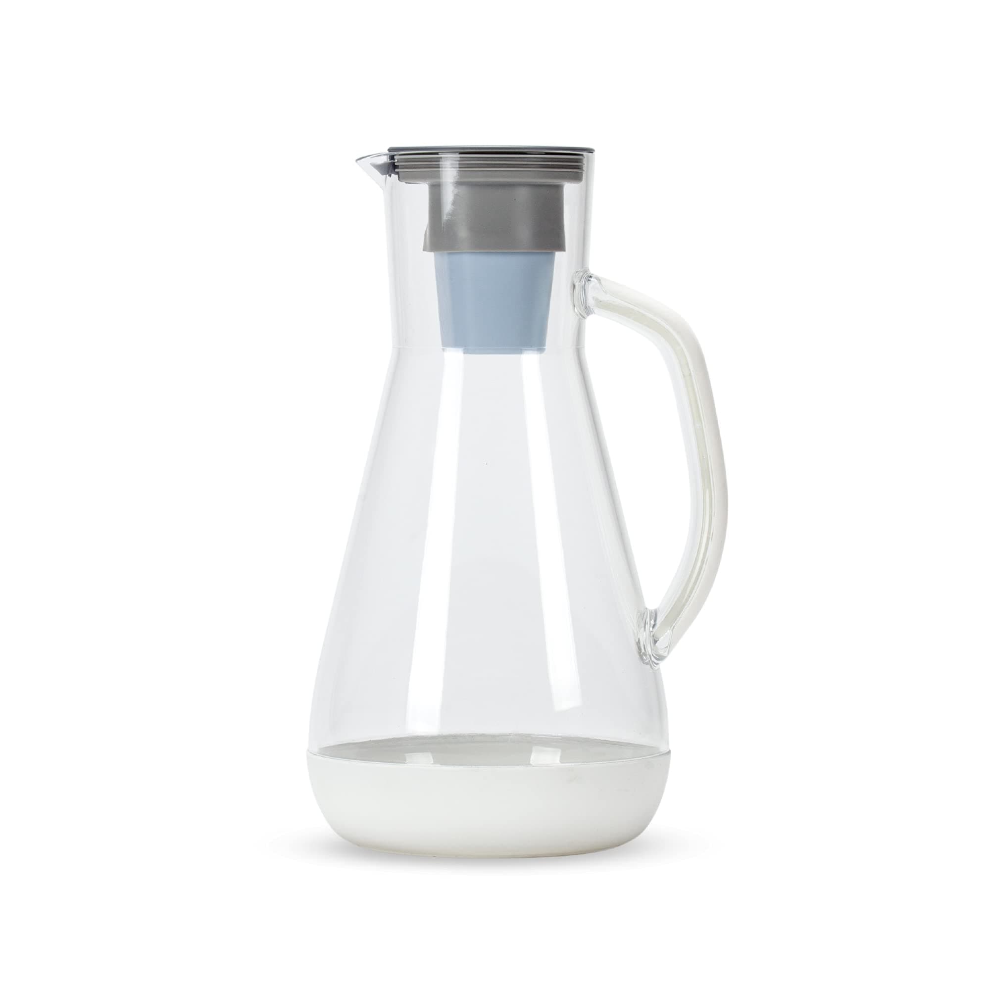 Hydros 64 Ounce Water Filter Pitcher with Patented Fast Flo Tech, 60 Second Quick Fill-Up and BPA-Free Recyclable Filter, Eight Cup Capacity, White