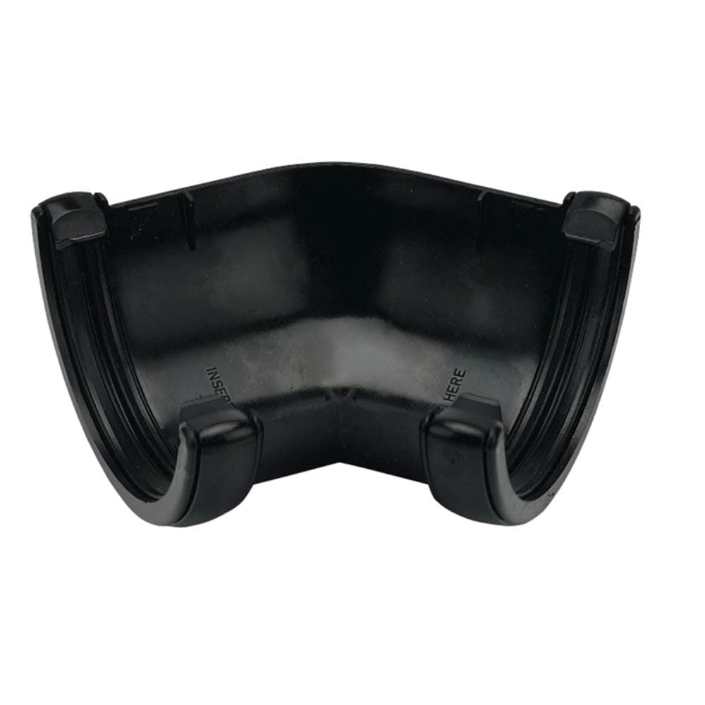 FLOPLAST 112mm Round Gutter Pipe 135 Degree Angle - Black