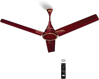 KUHL Prima A1 1200MM Decorative Power Saving BLDC Ceiling Fan With Remote | 29W | Saves Upto 65% Electricity | BEE 5 stars | High Air Flow | Stylish Design | Brown