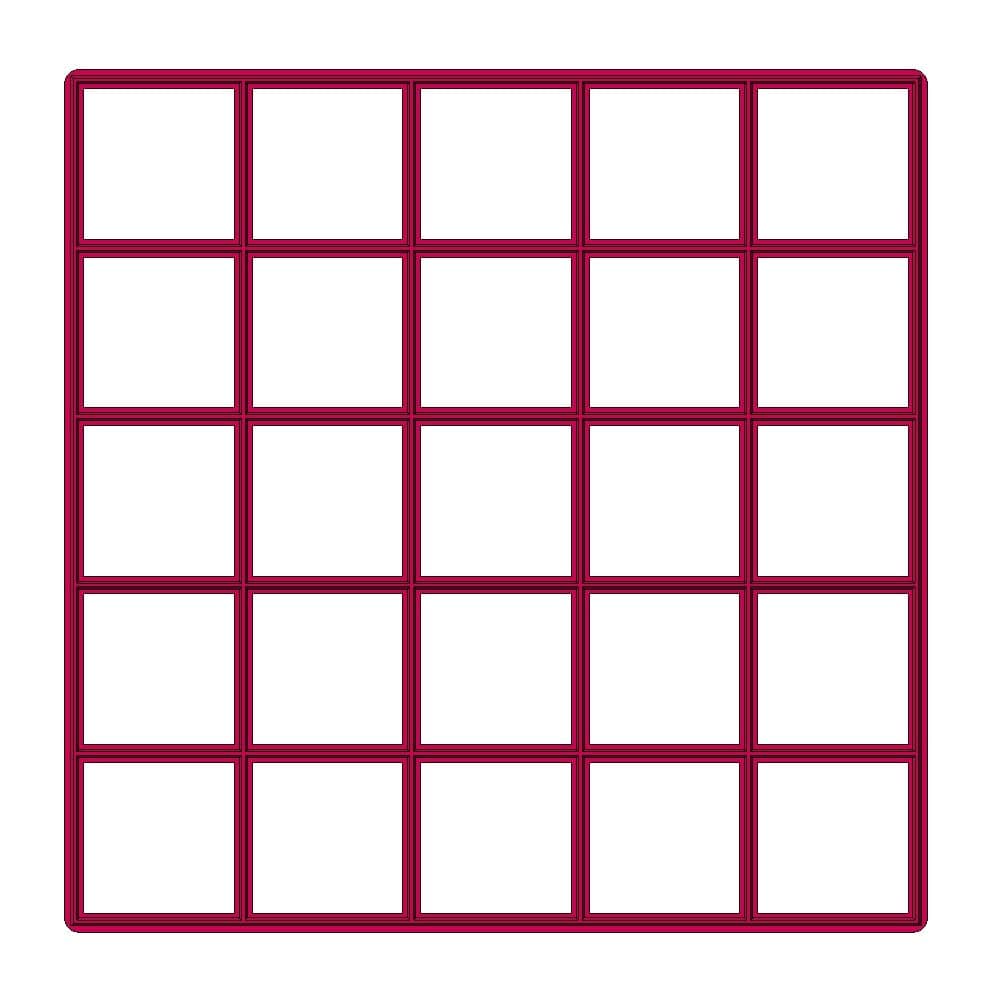 25 x1" size squares multi Cookie Cutter (5 x 5 in)