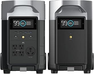 7.2kWh Portable Power Station: DELTA Pro with Extra Battery, 120V Lifepo4 Battery Backup with Expandable Capacity, Solar Generator for Home Use, Power Outage, Camping, RV, Emergencies