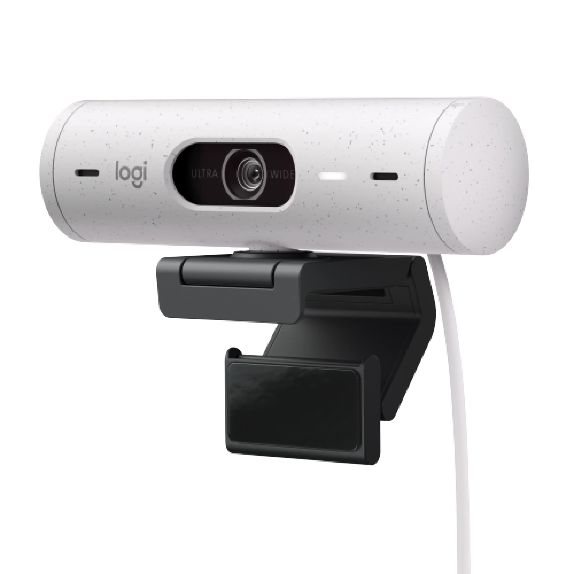 Logitech Brio 500 Full HD Webcam with Auto Light Correction,Show Mode, Dual Noise Reduction Mics, Webcam Privacy Cover, Works with Microsoft Teams, Google Meet, Zoom, USB-C Cable - Off White
