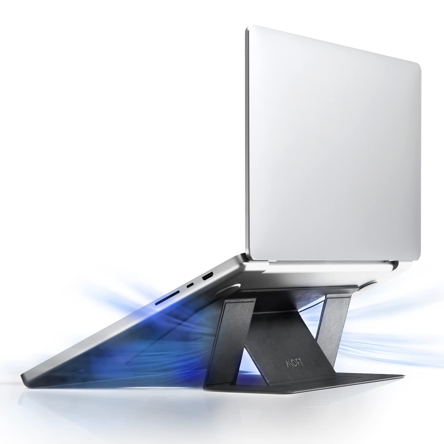 MOFTLaptop Stand for Desk, Adjustable Ergonomic Laptop Riser with 2 Viewing Angles, Foldable and Portable Adhesive Laptop Desk Stand, Compatible with MacBook Air, MacBook Pro 11.6"-16", Cool Black