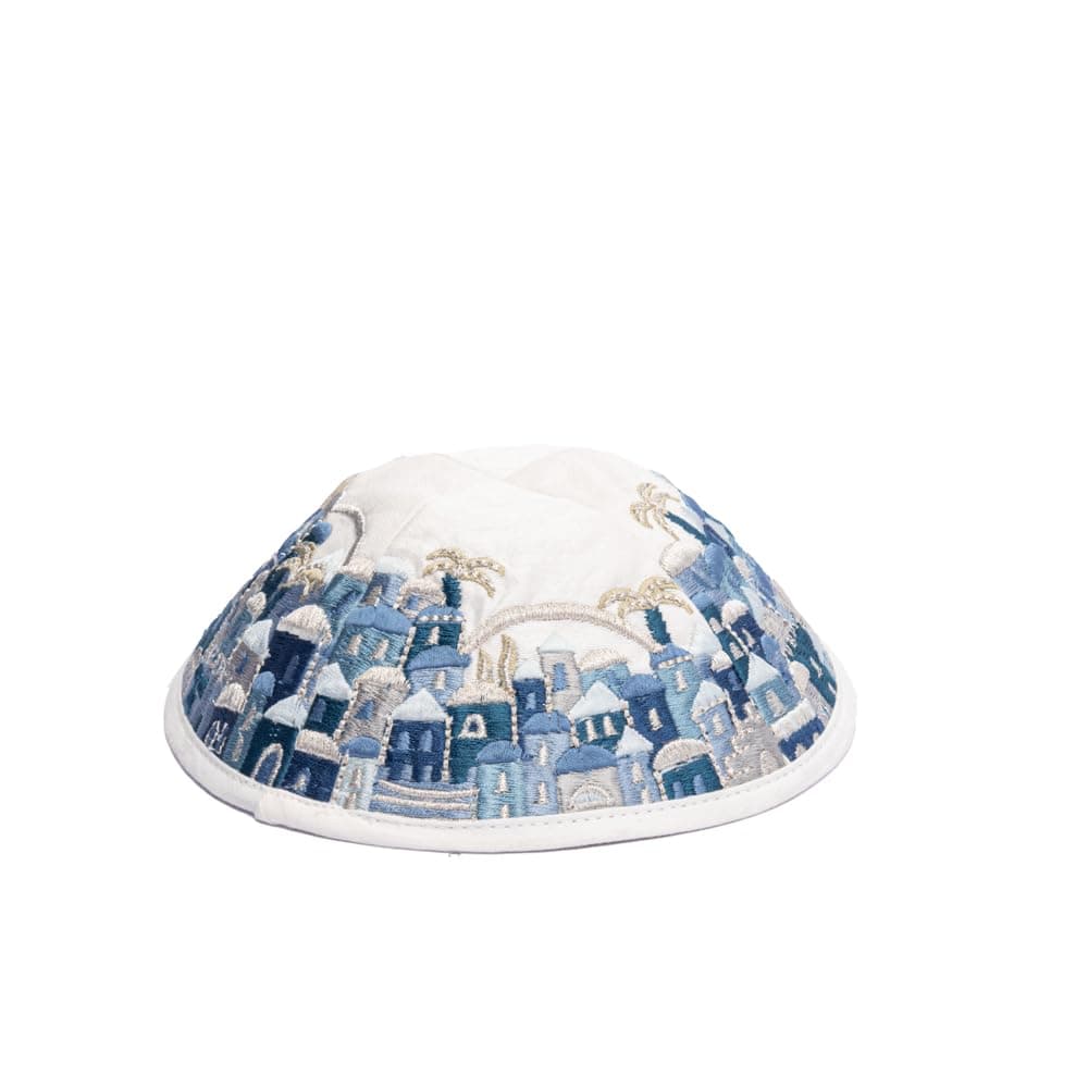 Yair Emanuel Embroidered Kippah - Jerusalem Design