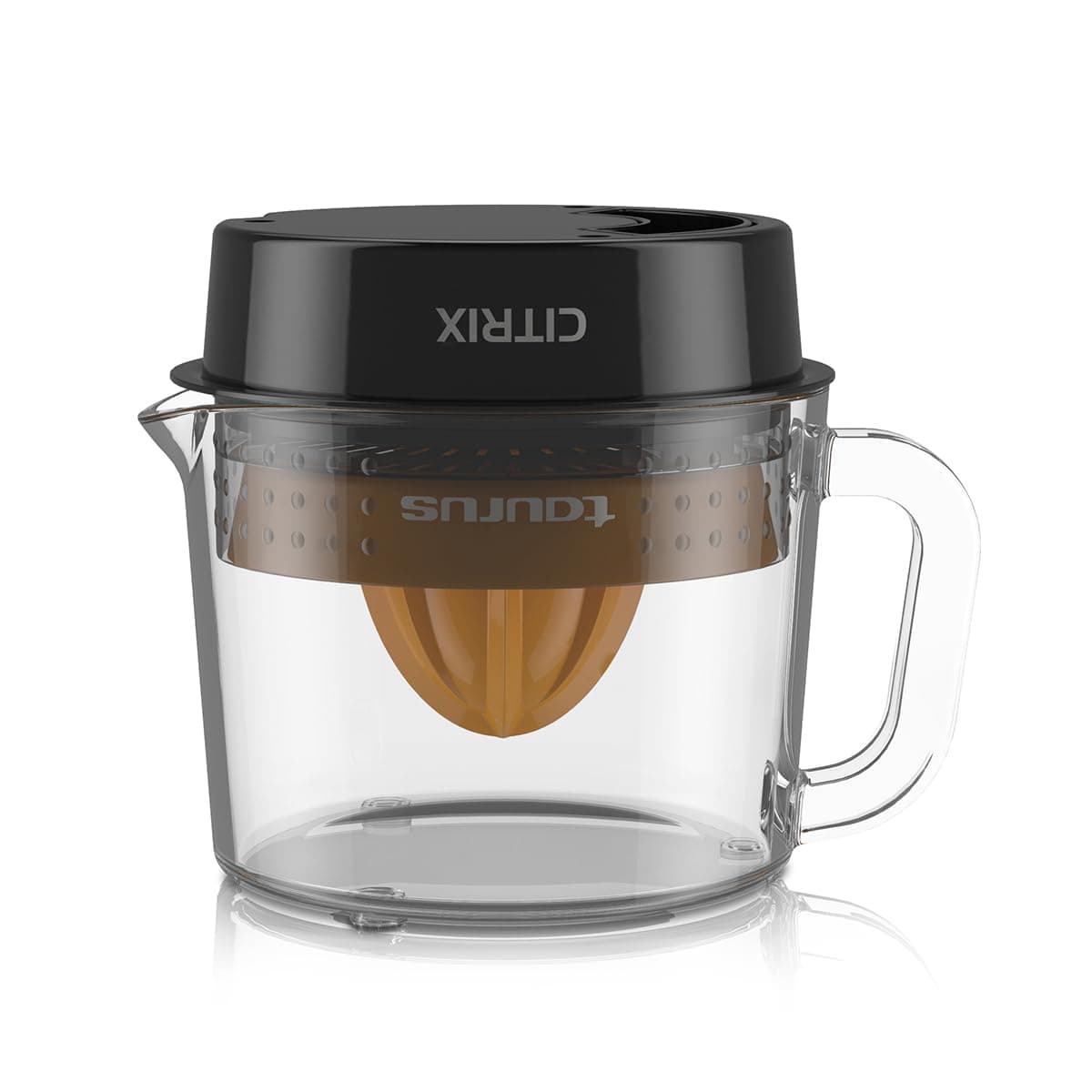 Citrus Juicer with 2 Interchangeable Cones, Premium Glass Container, Easy-to-Clean, Compact Design, Perfect for Limes, Oranges, and Lemons - Durable, Hygienic, and Versatile for Everyday Use