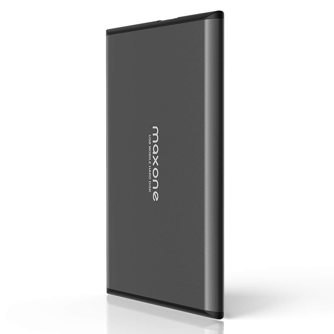 Maxone Portable External Hard Drive 500GB 2.5" HDD - USB 3.0 Ultra Slim Aluminum HDD Backup for PC/Desktop/Laptop/TV/Chromebook/Windows - Charcoal