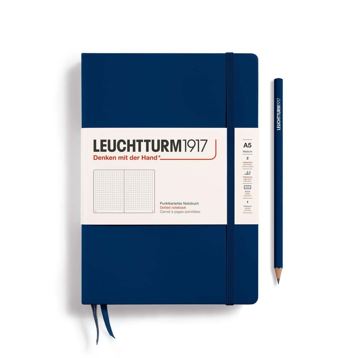 Leuchtturm 145mm x 210mm A5 Medium Dots Notebook - Navy