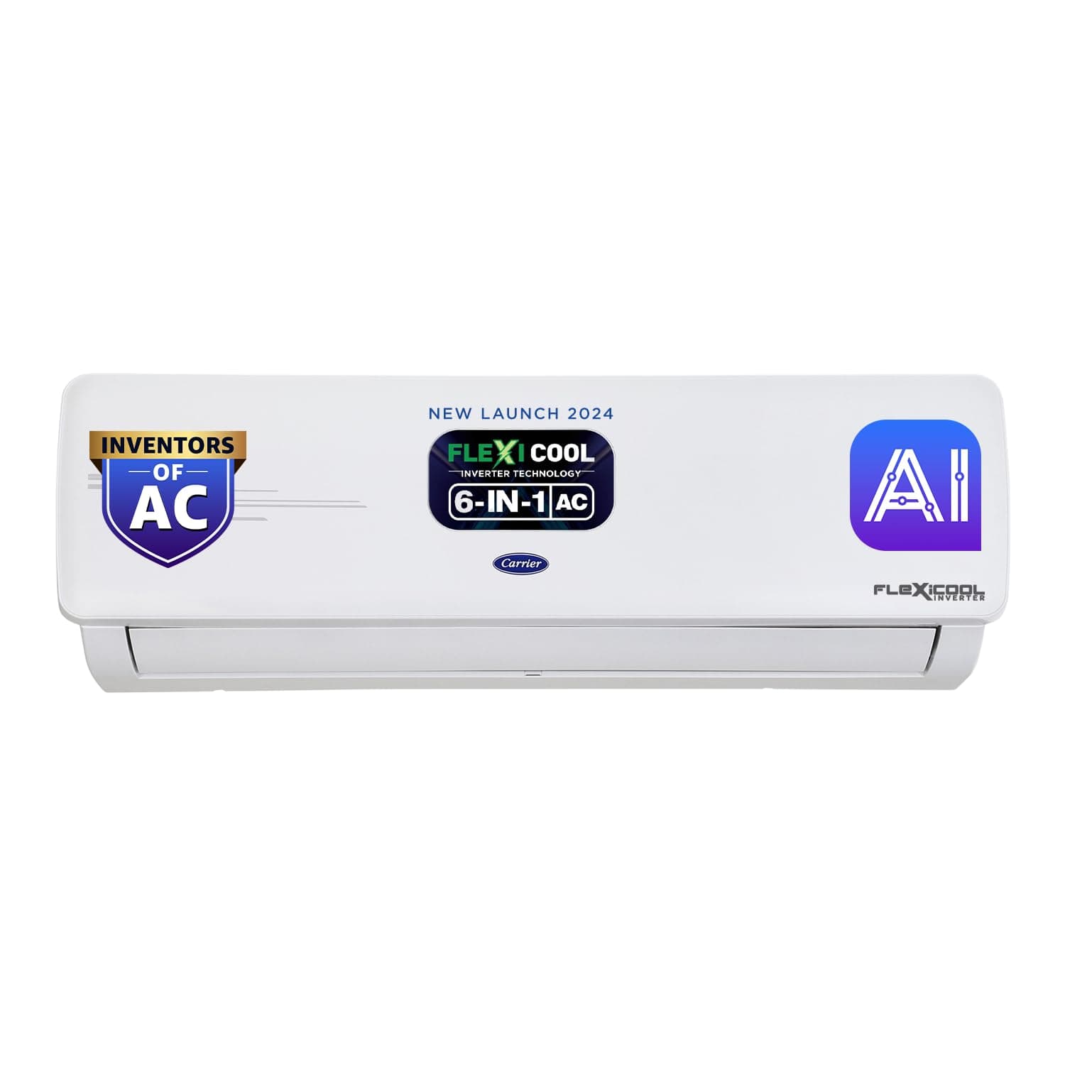 Carrier 1 Ton 3 Star AI Flexicool Inverter Split AC (Copper, Convertible 6-in-1 Cooling,Dual Filtration with HD & PM 2.5 Filter, Auto Cleanser, ESTER NEO+ Exi, CAI12ER3R34F0,White)
