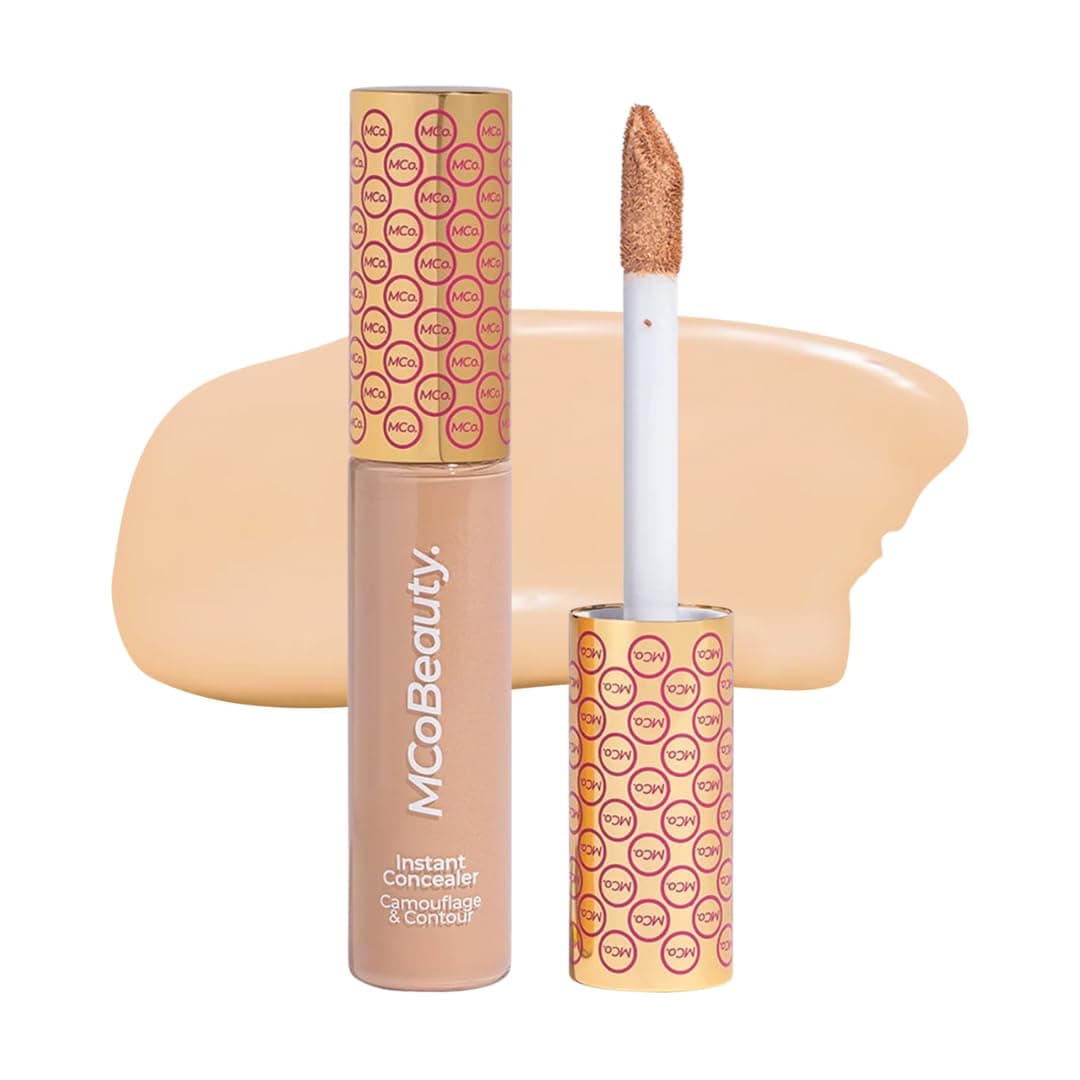 MCoBeauty Instant Concealer Camouflage and Contour Medium Buff - Full Coverage Cream Concealer for Dark Circles Blemishes - Brightening Highlighting Contouring Face Makeup - Cruelty Free Vegan - 1