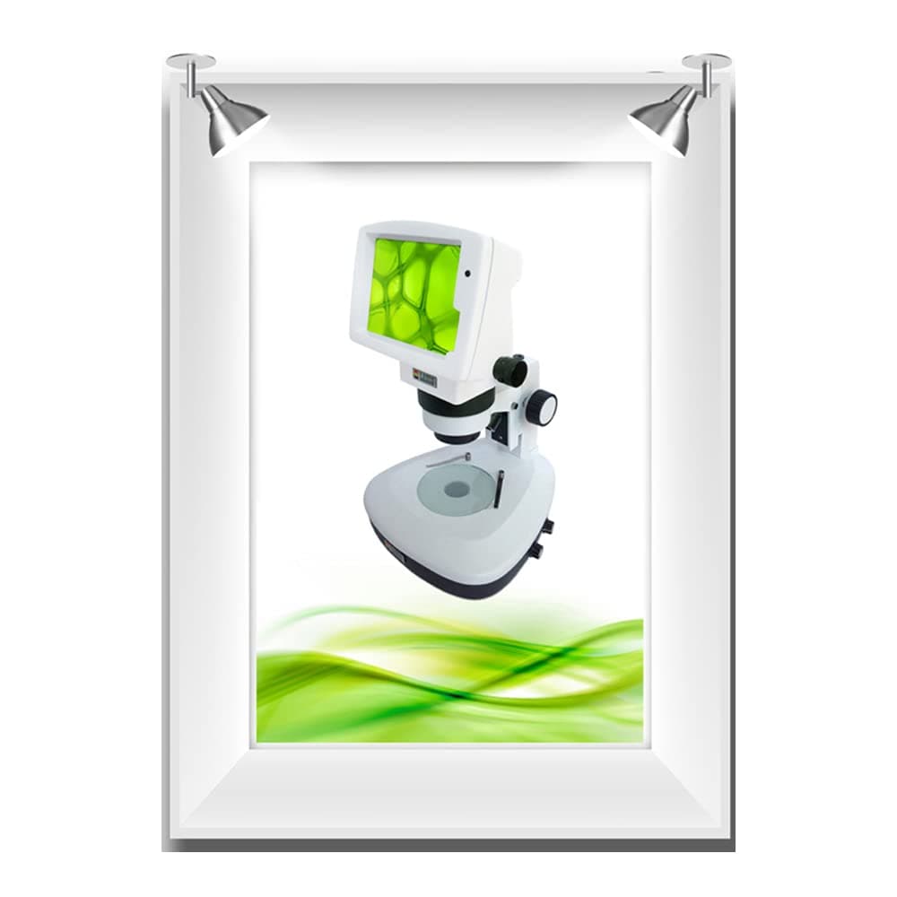 Laxco D10-MV64 Series D10 Stereo Microscope, 6.4" TFT Color LCD Display Head, 5.6X to 52X Magnification Range, 110V