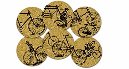 Corkology Antique Bicycles Coaster Set, Cork
