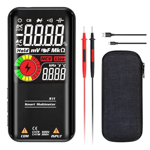 General Purpose Digital Multimeter - Fully Automatic Anti-Burn Intelligent Digital Multimeter with DC AC Voltmeter and Ohm Volt Tester ; Measures Voltage, Resistance ; Tests Live Wire, Continuity