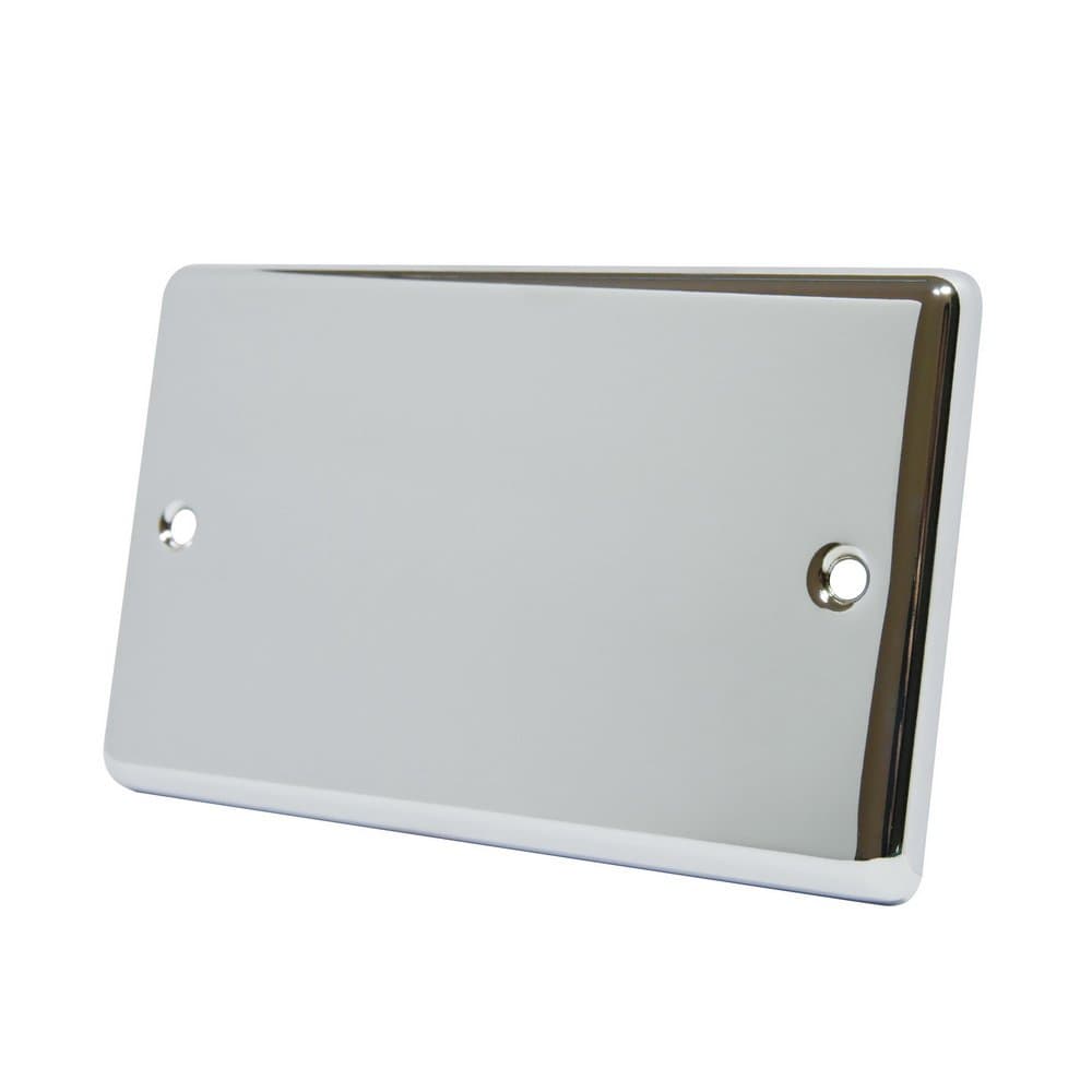 AET CPC2GBP Polished Chrome Classical Double Electrical Blanking Plate 2-Gang, 240 V