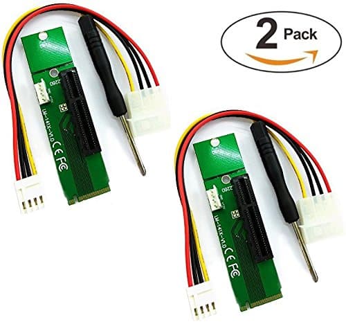 2 Pack CP Electronics M.2 NGFF SSD to PCI-e Express 4X Converter Adapter Card