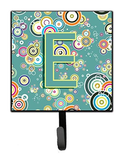 Caroline's Treasures CJ2015-ESH4 Letter E Circle Circle Teal Initial Alphabet Leash or Key Holder, 7Hx4.25W, Multicolor