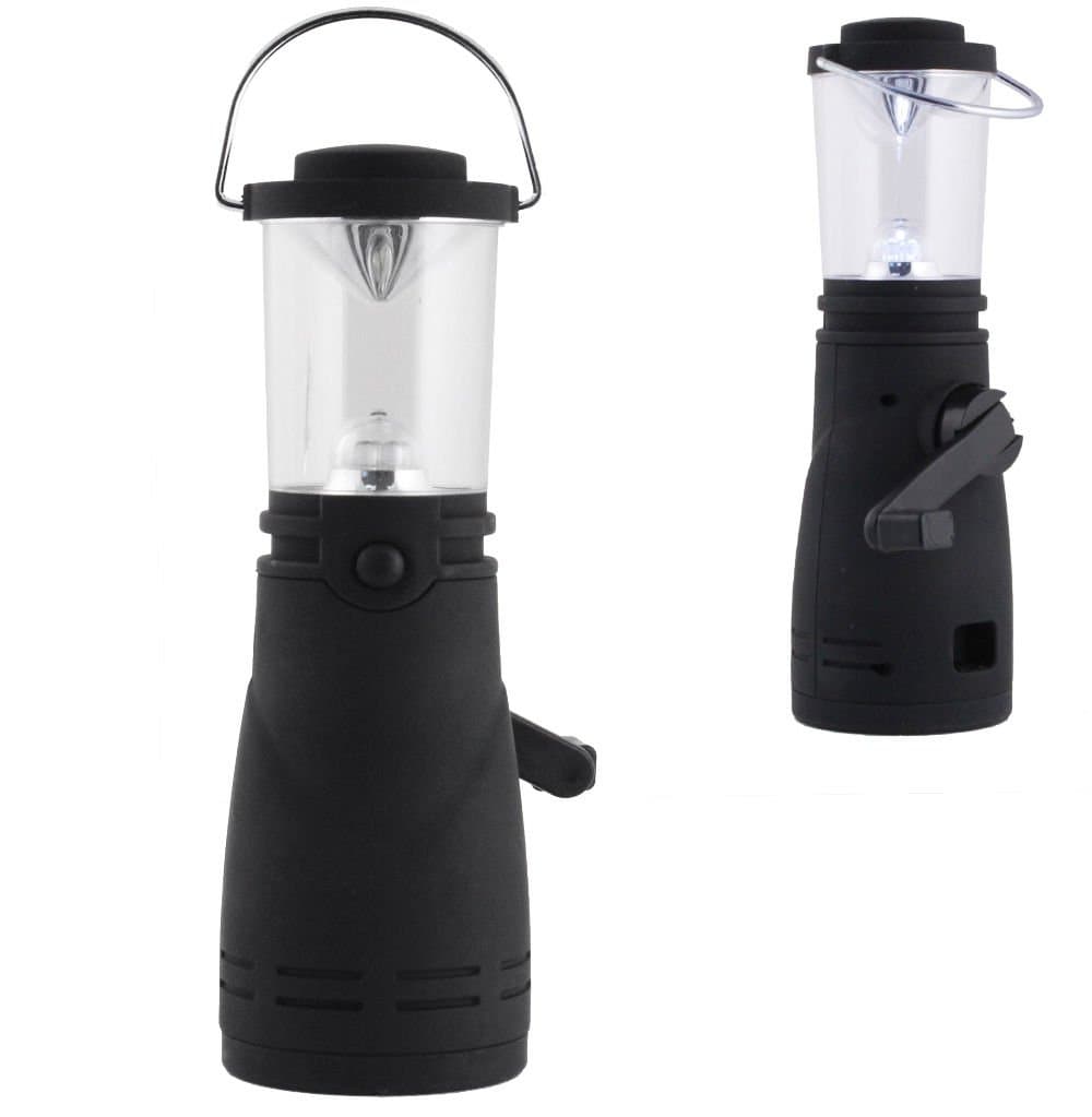 4 LED Wind Up Rechargeable Lantern Lamp Torch Bright Light For Camping Fishing