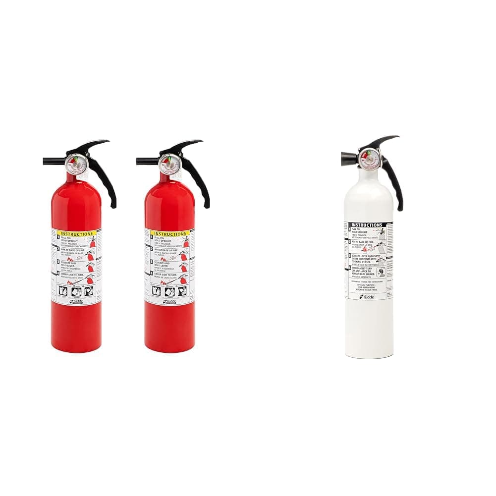 Fire Extinguisher for Home & Kitchen Fire Extinguisher, Home Use for Grease Fires, 3.9 Lbs., Wall Mount Included, White