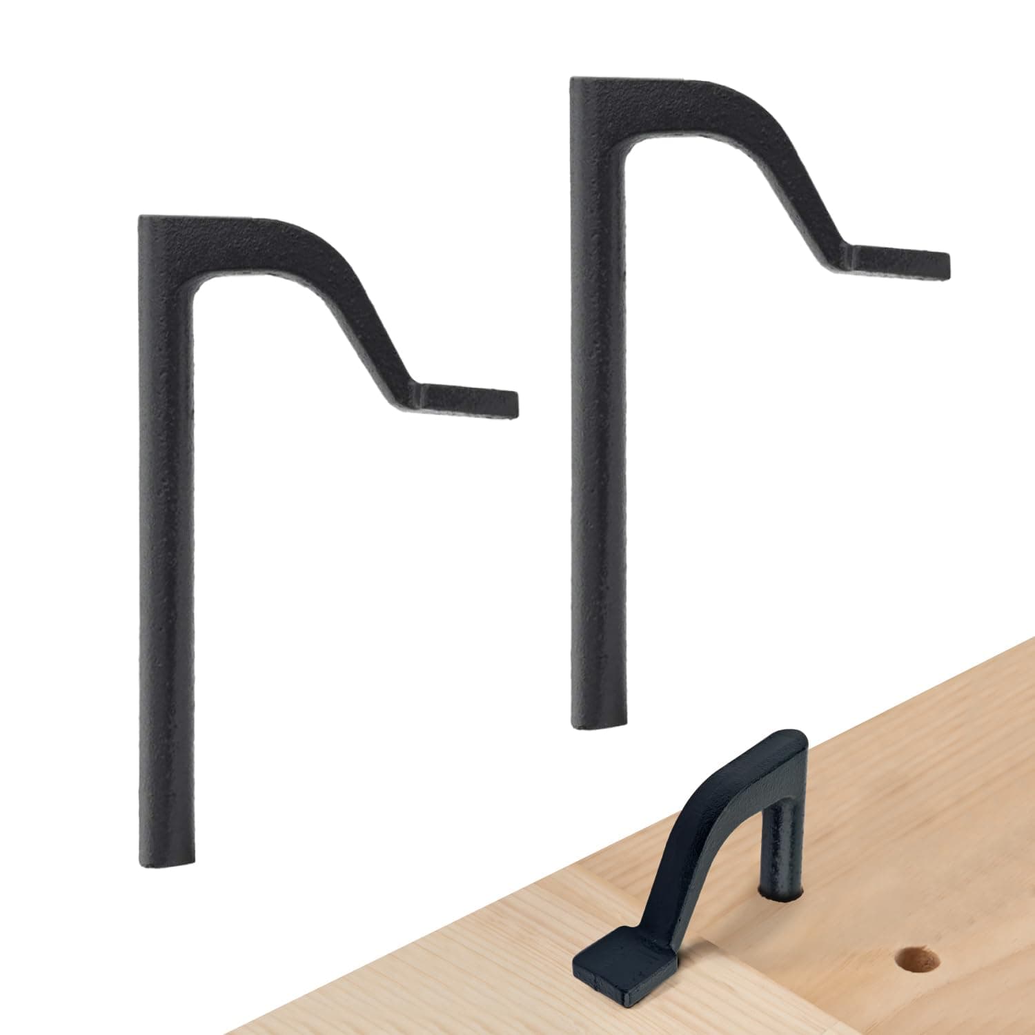 POWERTEC 8" Hold Fast Clamps Fits 3/4" Bench Dog Hole, Bench Dog Clamps for Woodworking Fits MFT Worktable, Use w/Mallet, Workbench Accessories - 2PK (71528)