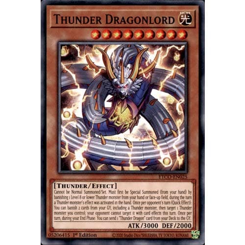 ETCO-EN025 1st Ed Thunder Dragonlord Common Card Eternity Code Yu-Gi-Oh Single Card