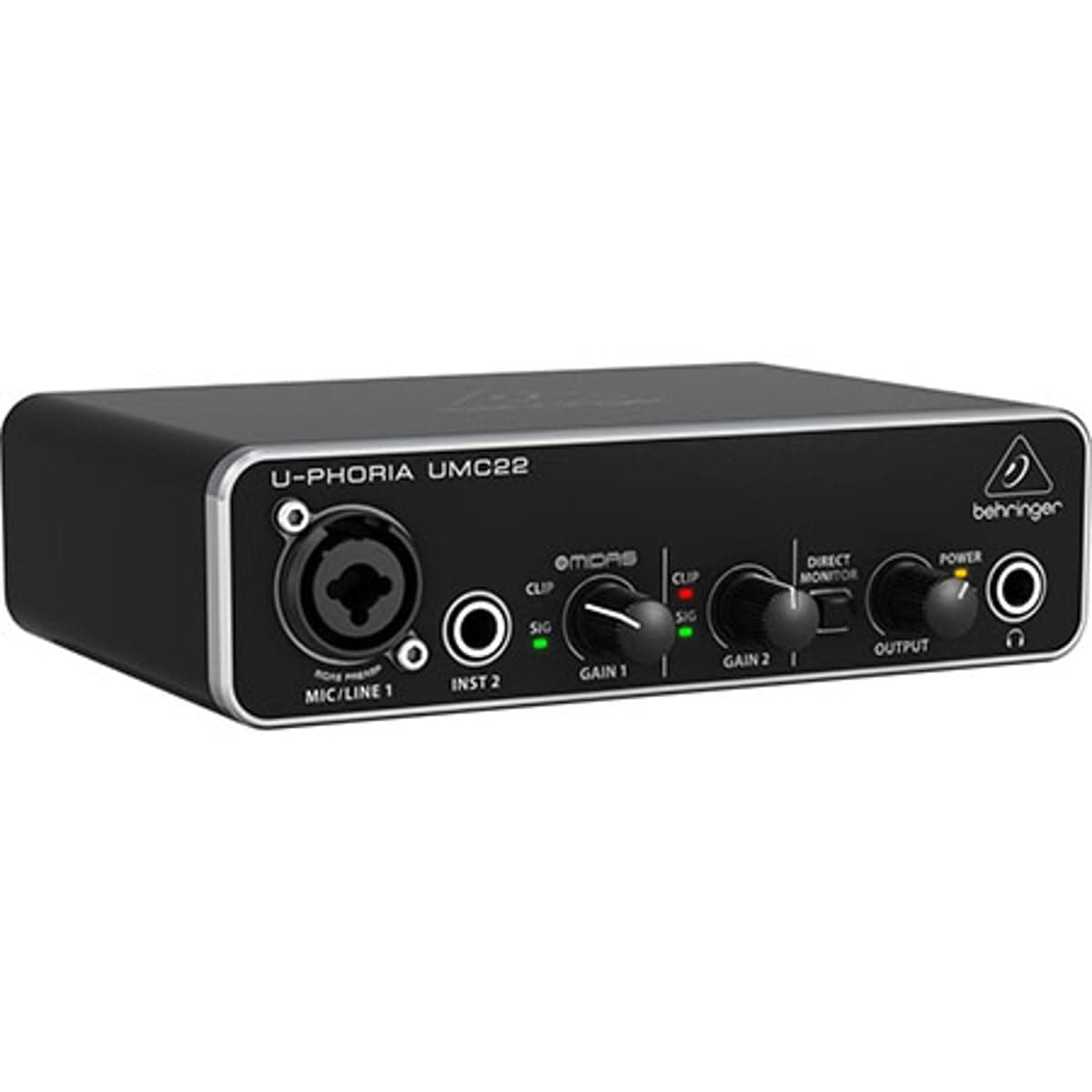 U-PHORIA UMC22 Audiophile 2x2 USB Audio Interface with MIDAS Mic Preamplifier