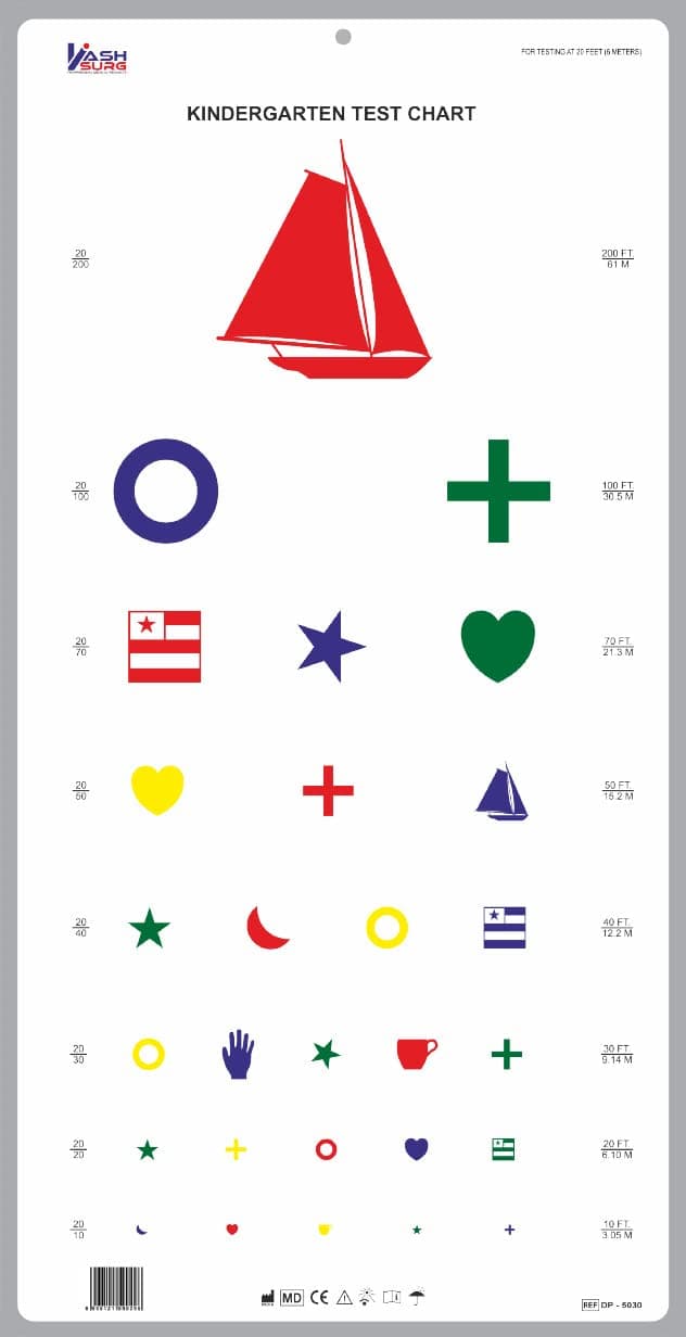 LABGOKindergarten Eye Chart with Colored Symbols