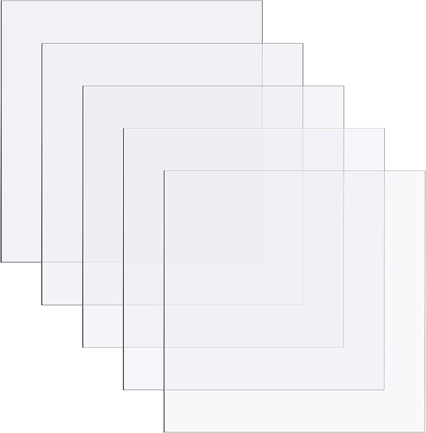 5 Pieces Polycarbonate Sheets Transparent Plastic Boards 12 x 12 x 0.02 Inches Clear Plastic Sheet Shatter Resistant Plastic Sheets for DIY Crafts Document Picture Frames