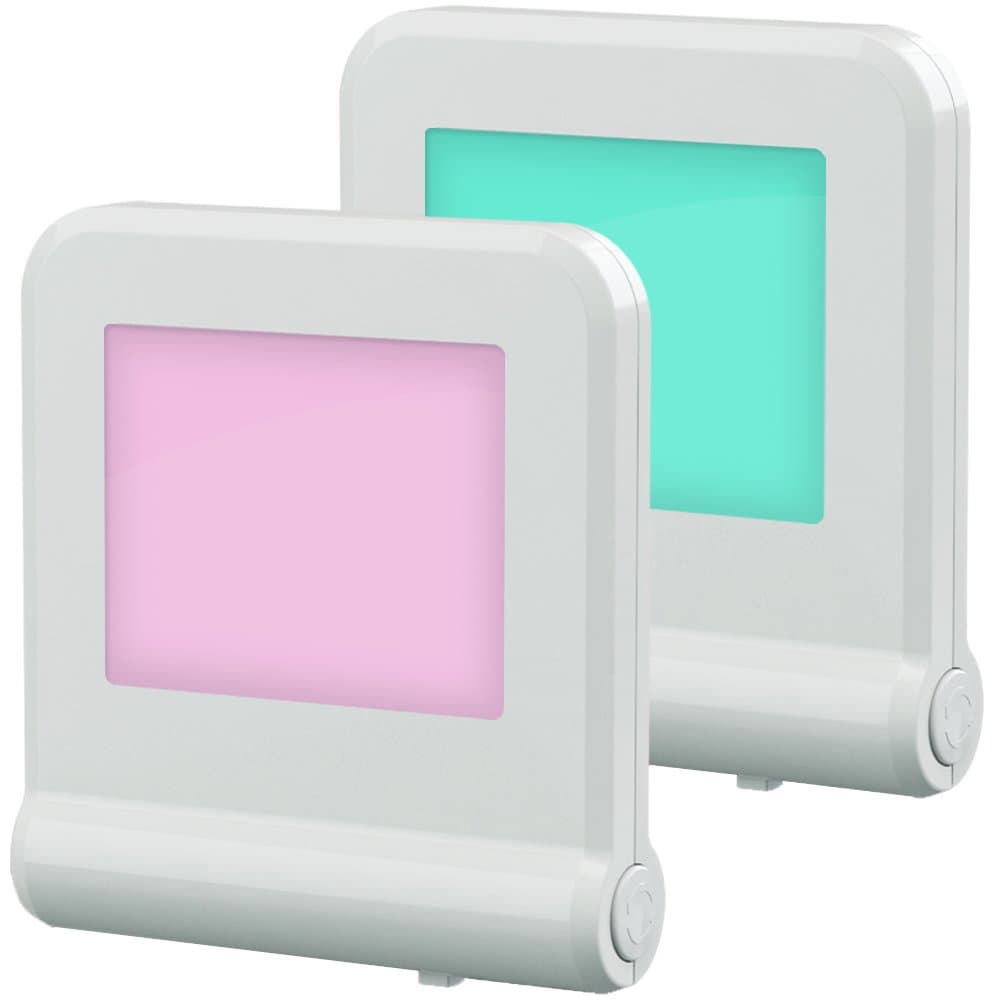 Plug in LED Night Light with Smart Dusk to Dawn Sensor, Multiple Color Changeable Nightlights for Midnight Convenience, Bedroom, Kids’ Room, Kitchen, Hallway, 2 Pack