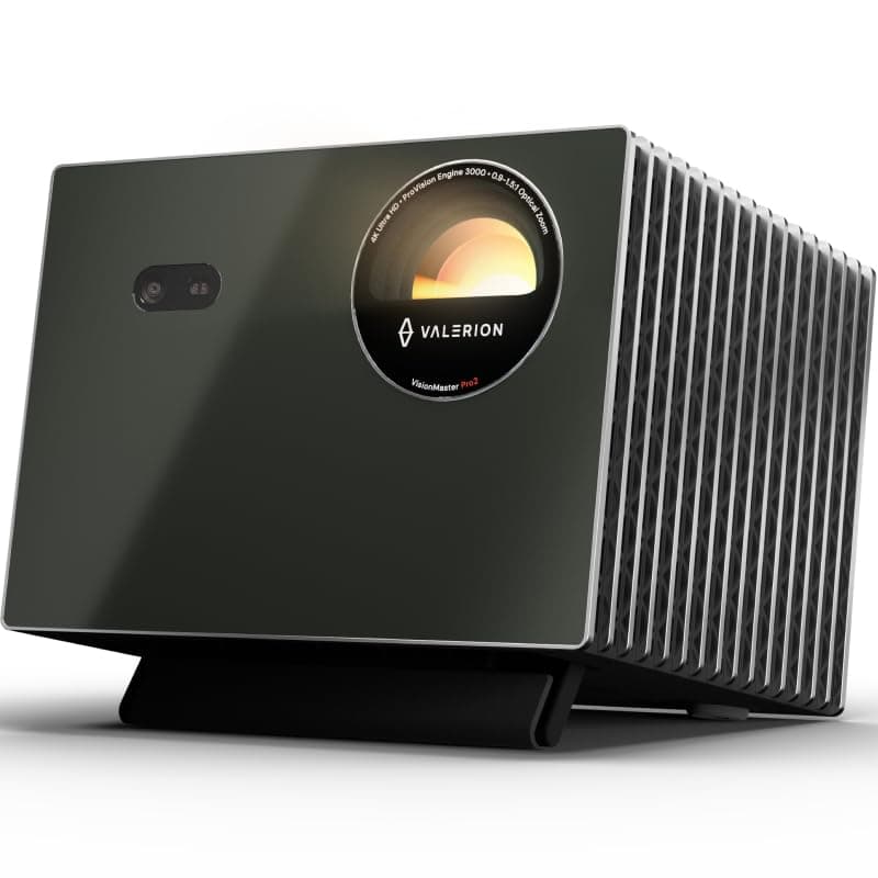 Valerion VisionMaster Pro2 Triple Laser Projector 4k, IMAX Enhanced, 3000 ISO Lumens, 15000:1 Contrast, 0.9-1.5x Optical Zoom, HDR10+, 4ms Low Input Lag, Controlled Smart Home Systems