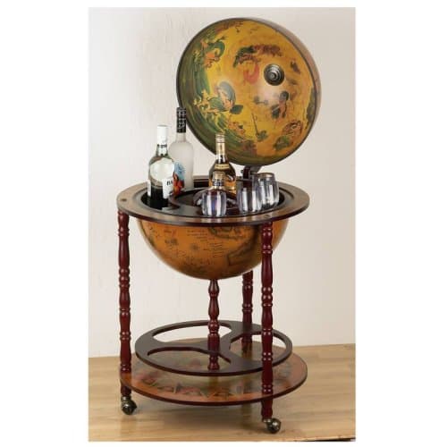 450MM WOOD WINE GLOBE ON STAND