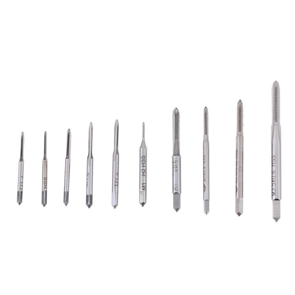 xuuyuuTapping Screwing Set, 10Pcs Screw Machine Hand Tap Thread Wire Tap Drilling Drilling Threading M1, M1.2, M1.4, M1.6, M1.7, M1.8, M2, M2, M2.5, M3, M 3.5