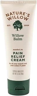 Nature's Willow Willow Balm Natural Pain Relief Cream for Muscles & Joints | Willow Bark & Menthol | Free from Artificial Fragrances & Dyes | 1-Pack | 3.5 fl oz