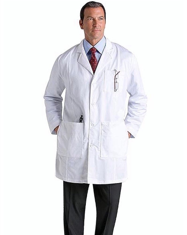 Men's Premium Lab Coat (White Cotton;44)