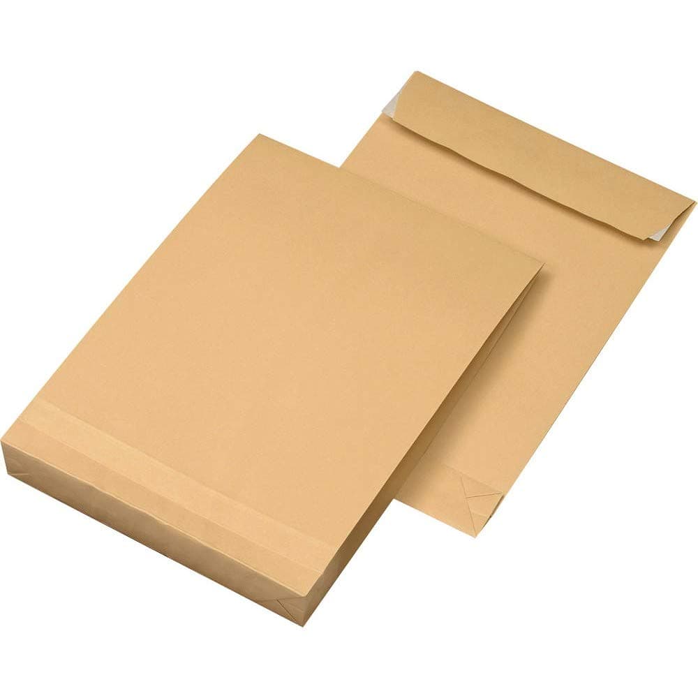 100 Mailing Envelopes B4 250 x 353 mm Self adhesive without Window 130 g/m² Brown
