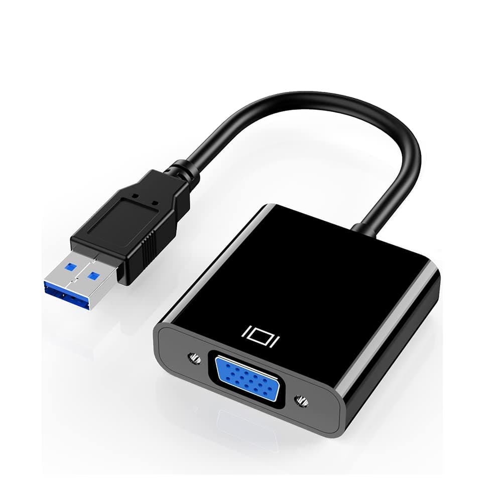 Warmstor USB 3.0 / 2.0 to VGA Adapter USB 3.0 Male to 15 Pin Female Connector Cable Video Converter for Windows 7 / 8 / 8.1 / Vista / 10 Black