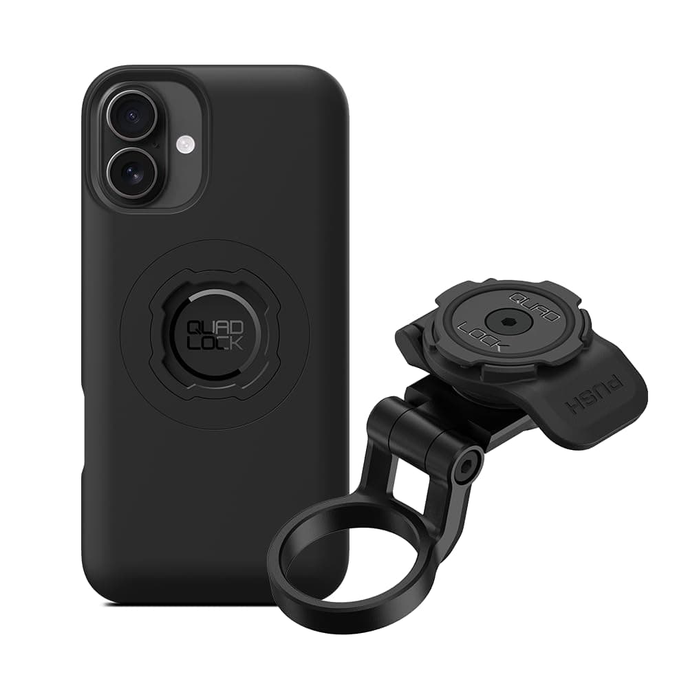 Quad Lock Stem Cap Mount (Adjustable) Bike Kit with iPhone 16 Plus MAG Case