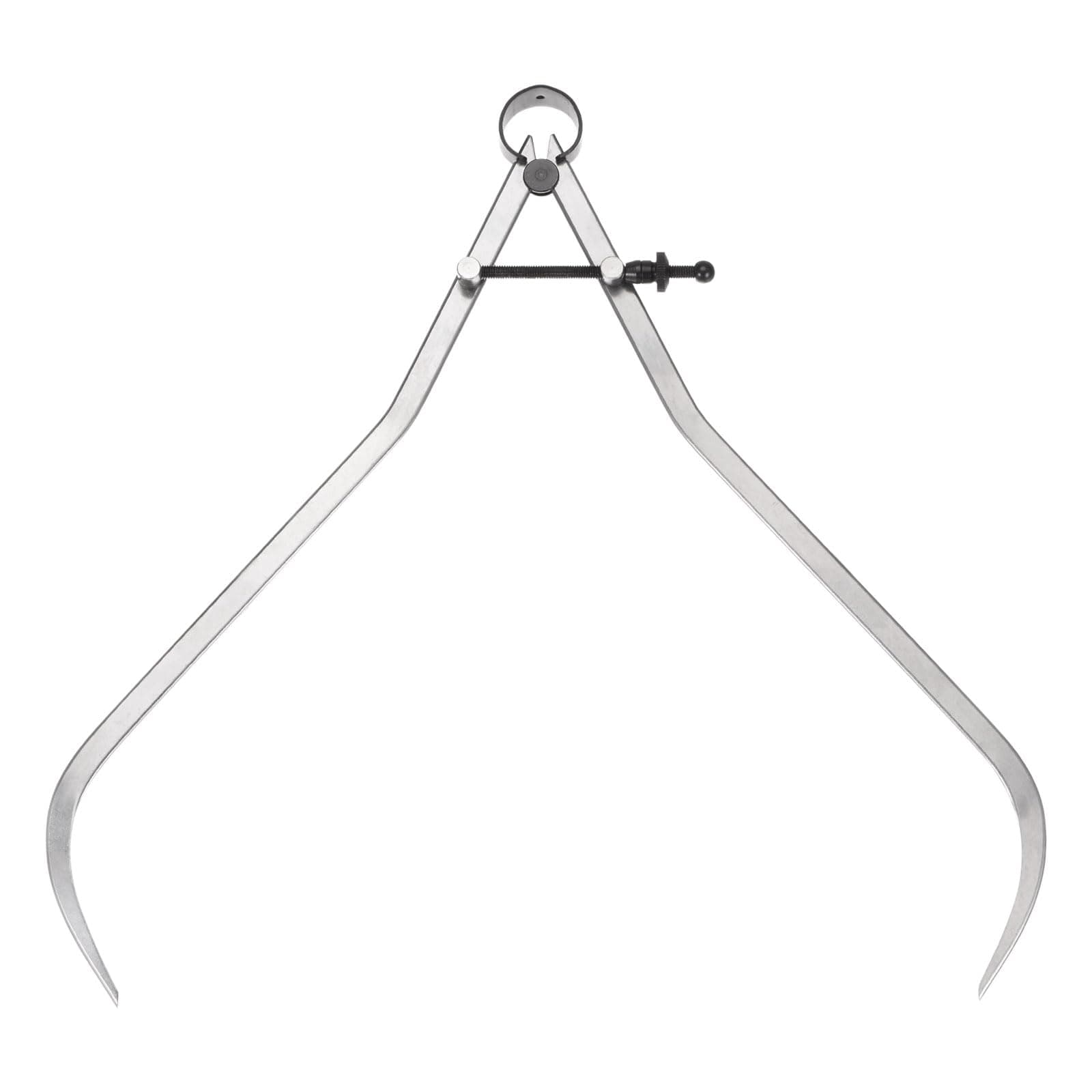 Spring Joint Caliper - [12 Inch] Carbon Steel Adjustable Spring Outside Caliper with Solid Nut for Metalworking Drawing Use, Silver Tone