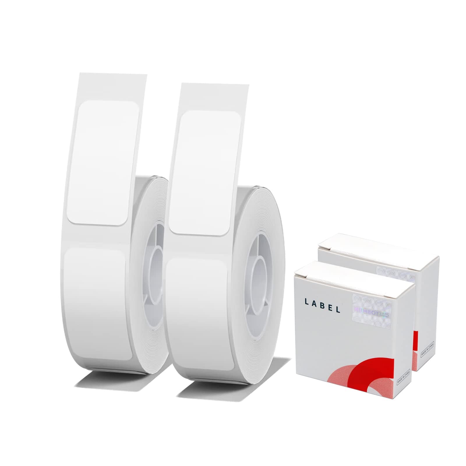 NIIMBOT D11 D110 D101 Label Maker Paper, Adapted Label Print Paper, (2Rolls) Thermal Sticker Paper 0.59"x 1.18" Waterproof Self Adhesive Labeling Tape(2 Rolls, White)
