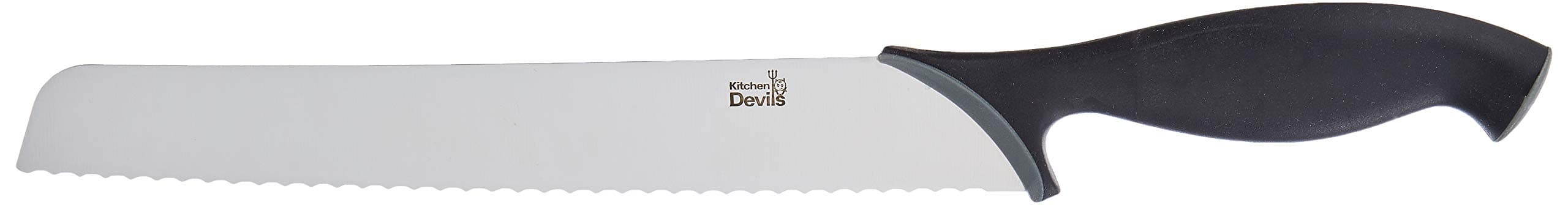 Kitchen Devils Control Bread Knife, Stainless Steel, Black, 44.3 x 3.5 x 2.4 cm