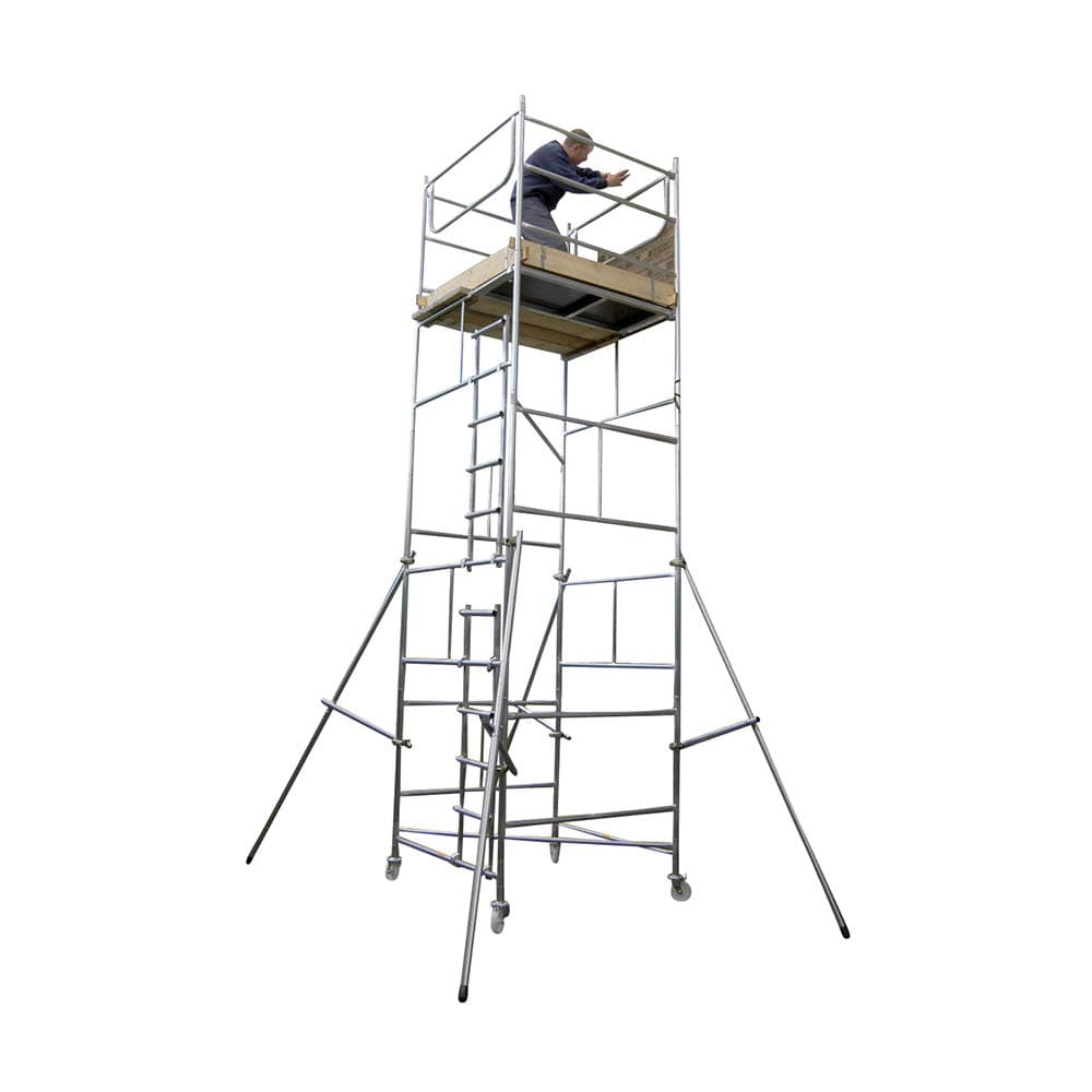 Toptower Classic 5.5m (WH) DIY Scaffold Tower Comprehensive Kit (1.2m x 1.2m Base) on Castor Wheels