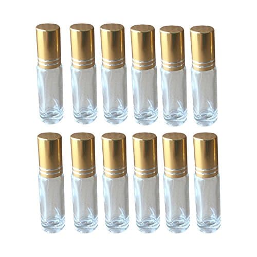 Swity Home 16 Pack Glass Essential Oil Roller Bottles with Roller Balls, 16 Bottle Set, 5ml
