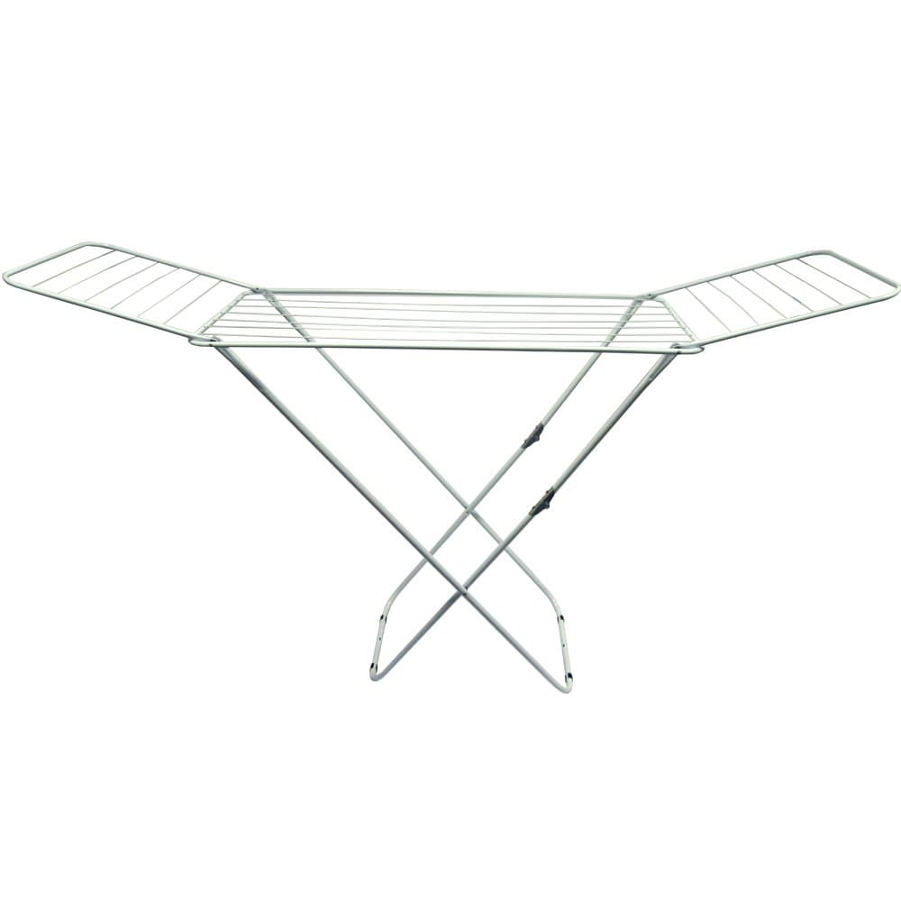 Winged Folding Clothes Airer, Metal, White