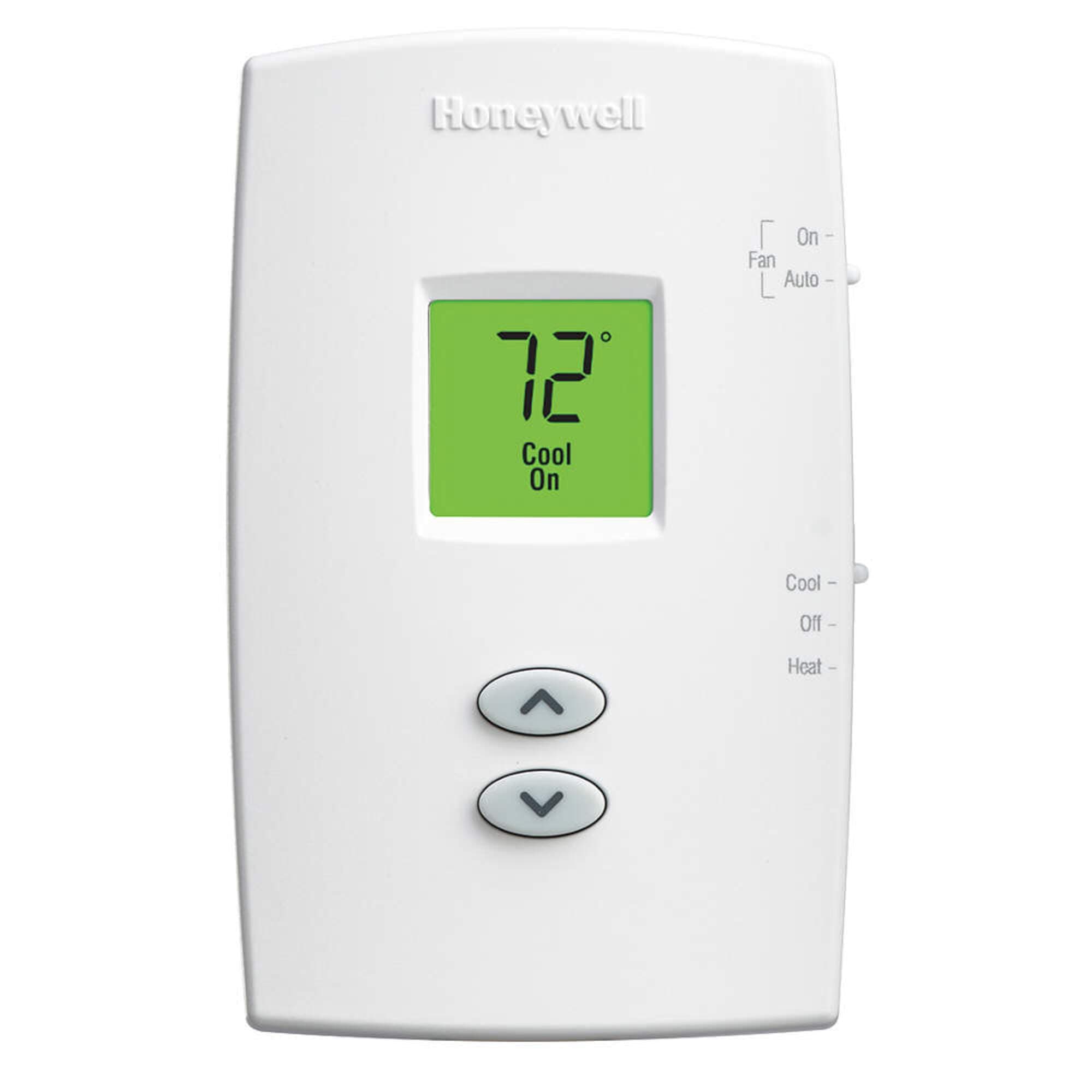 Honeywell PRO 1000 Single Stage Heat/Cool Vertical Non-Programmable Thermostats - Black and White - TH1110DV1009/U TH1110DV-1