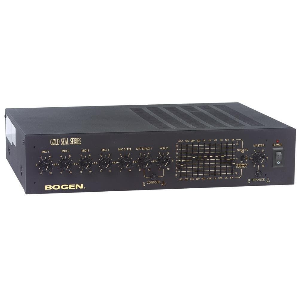 PA Mixer Amplifier, 100W, 2.2A, 120VAC