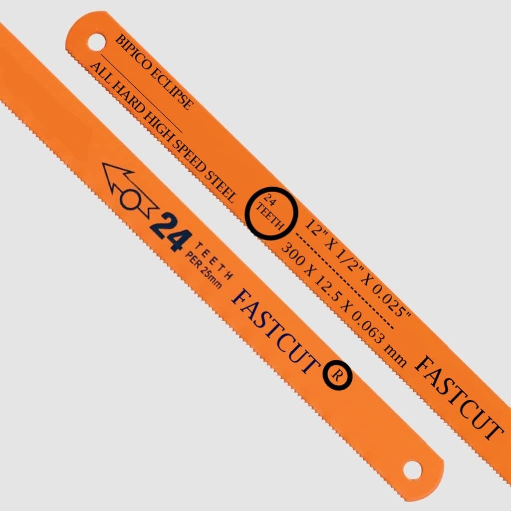 Bipico Eclipse HSS Hand Hacksaw Blade Fastcut 12"X1/2"X0.025" (300X12.5X0.63mm)-24 TPI -PACK OF 10 PIECES