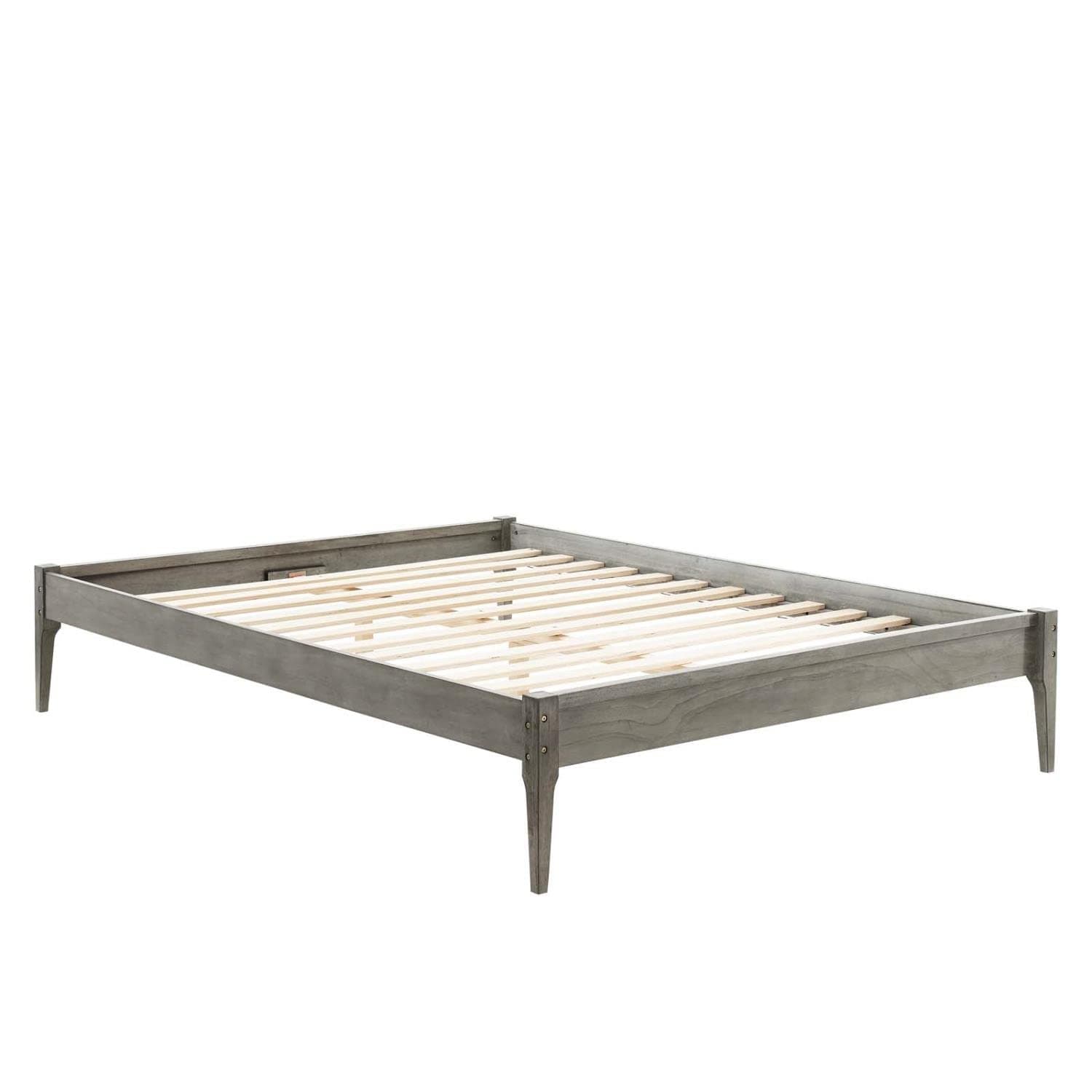 ModwayMOD-6244-GRY June Twin Wood Platform Bed Frame, Gray