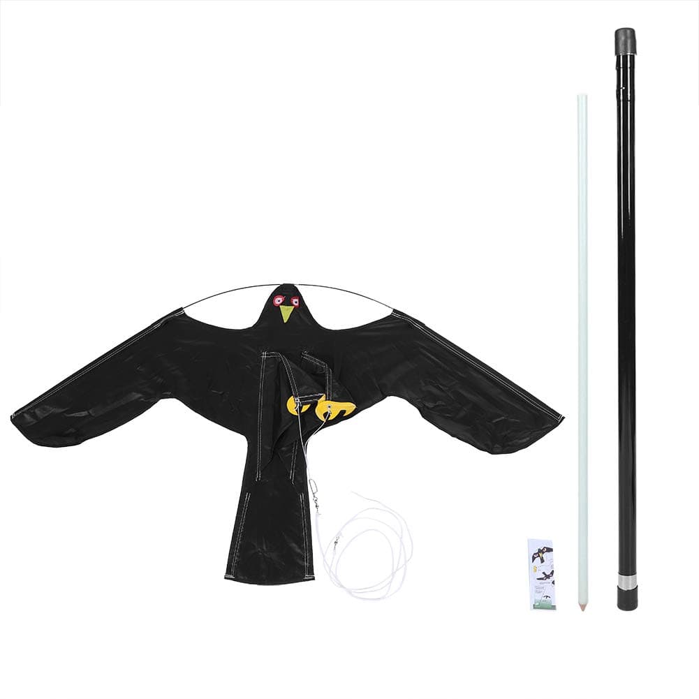 Bird Repeller, Extendable Bird Repellent Scarer Flying Hawk Kite Shape with Telescopic Pole for Home Outdoor Garden Farm (7M)