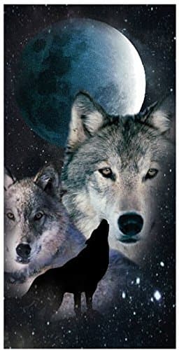 Wolves Velour Beach Towel 30x60