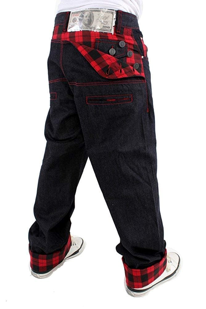 Dirty Money Scottish Red Check Jeans